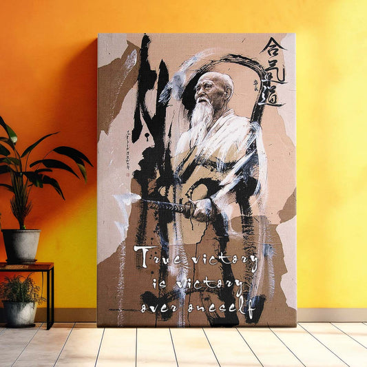 Aikido Wall Art - Aikido Poster - Aikido Canvas - True Victory Is Victory Over Oneself - AI029 - Vertical Poster - Vertical Canvas