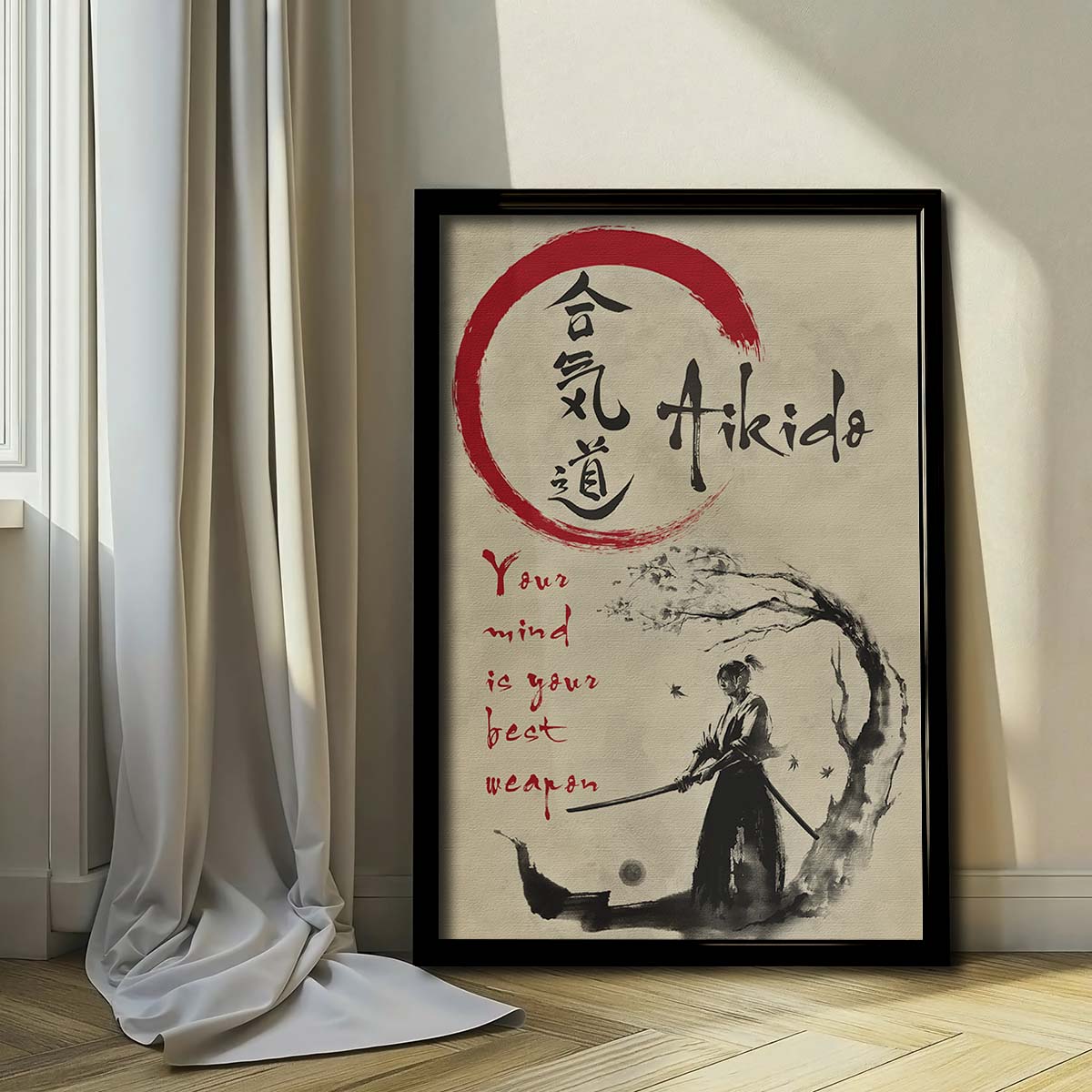 Aikido Wall Art - Aikido Poster - Aikido Canvas - Your Mind Is Your Best Weapon - AI007 - Vertical Poster - Vertical Canvas