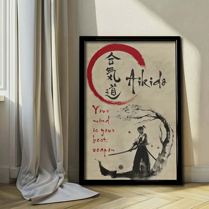 Aikido Wall Art - Aikido Poster - Aikido Canvas - Your Mind Is Your Best Weapon - AI007 - Vertical Poster - Vertical Canvas
