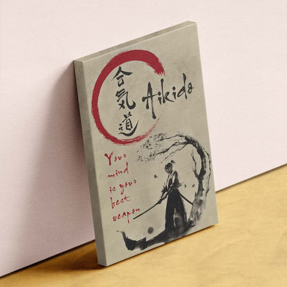Aikido Wall Art - Aikido Poster - Aikido Canvas - Your Mind Is Your Best Weapon - AI007 - Vertical Poster - Vertical Canvas