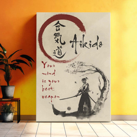 Aikido Wall Art - Aikido Poster - Aikido Canvas - Your Mind Is Your Best Weapon - AI028 - Vertical Poster - Vertical Canvas
