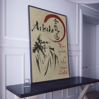 Aikido Wall Art - Aikido Poster - Aikido Canvas - Your Spirit Is The True Shield - AI026 - Vertical Poster - Vertical Canvas