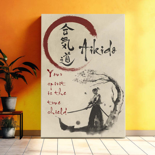 Aikido Wall Art - Aikido Poster - Aikido Canvas - Your Spirit Is The True Shield - AI027 - Vertical Poster - Vertical Canvas
