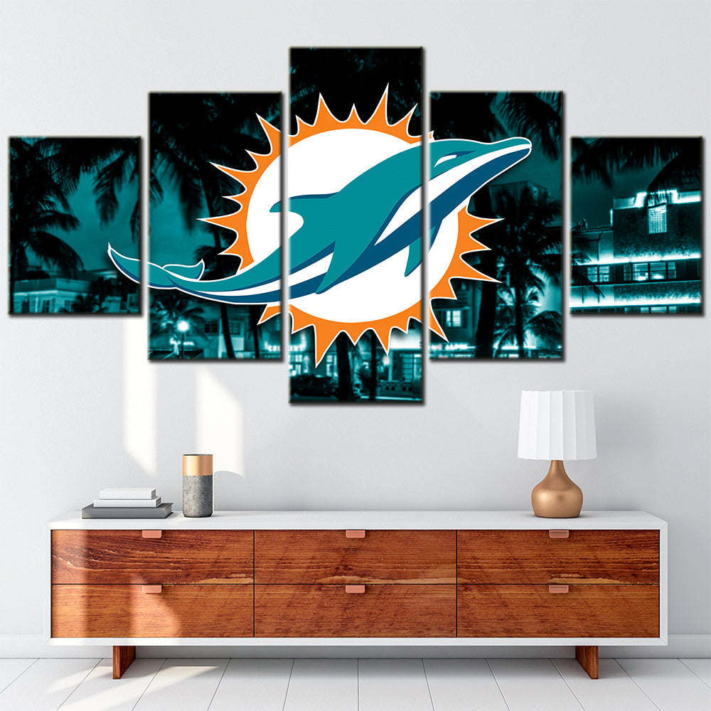 American Football - 5 Pieces Wall Art - AF5091 - Miami Dolphins - American Football Poster - American Football Canvas