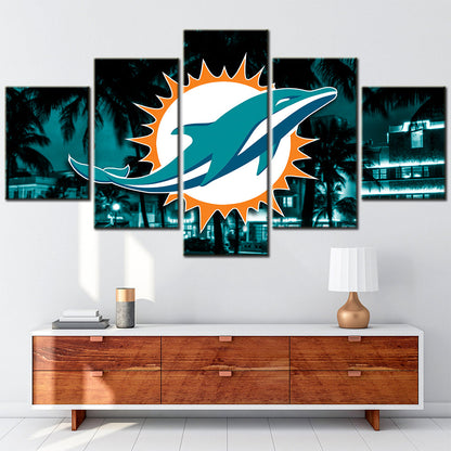 American Football - 5 Pieces Wall Art - AF5091 - Miami Dolphins - American Football Poster - American Football Canvas