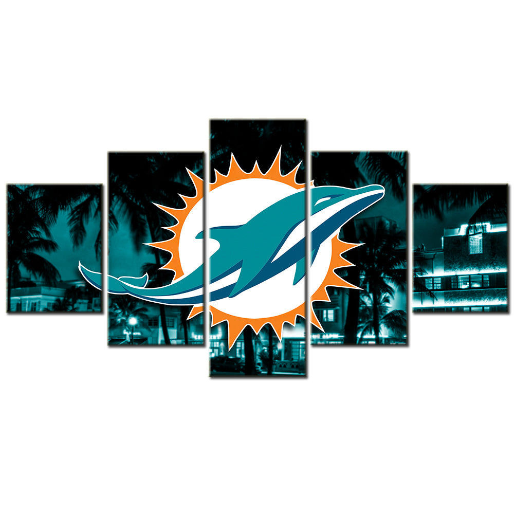 American Football - 5 Pieces Wall Art - AF5091 - Miami Dolphins - American Football Poster - American Football Canvas