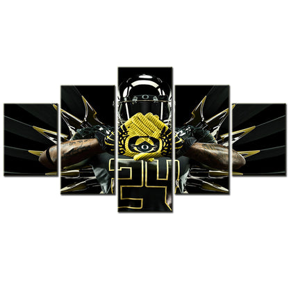 American Football - 5 Pieces Wall Art - AF5128 - Oregon Ducks Combat - American Football Poster - American Football Canvas