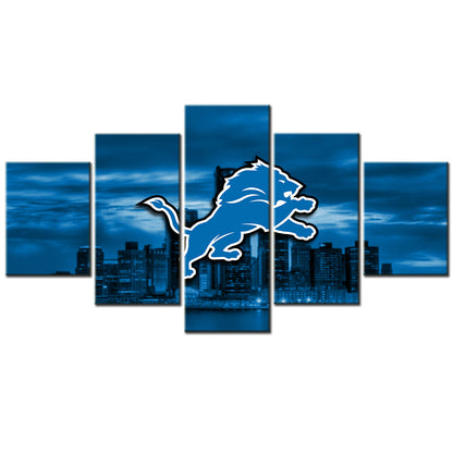 American Football - 5 Pieces Wall Art - AF5053 - Detroit Lions - American Football Poster - American Football Canvas