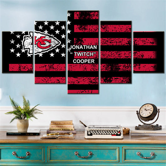 American Football - 5 Pieces Wall Art - AF5068 - Kansas City Chiefs - Jonathan ‚Äú Twitch‚Äù Cooper - American Football Poster - American Football Canvas