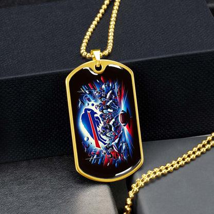 American Football - AFD003 - Buffalo Bills NFL Super Bowl Team - American Football Dog Tag - Military Ball Chain - Luxury Dog Tag