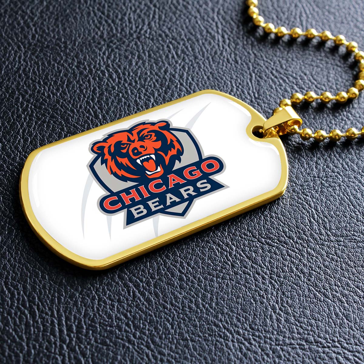 American Football - AFD005 - Chicago Bears - American Football Dog Tag - Military Ball Chain - Luxury Dog Tag