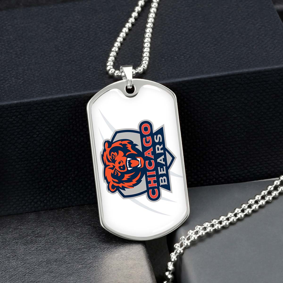 American Football - AFD005 - Chicago Bears - American Football Dog Tag - Military Ball Chain - Luxury Dog Tag