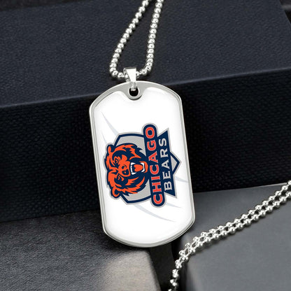 American Football - AFD005 - Chicago Bears - American Football Dog Tag - Military Ball Chain - Luxury Dog Tag