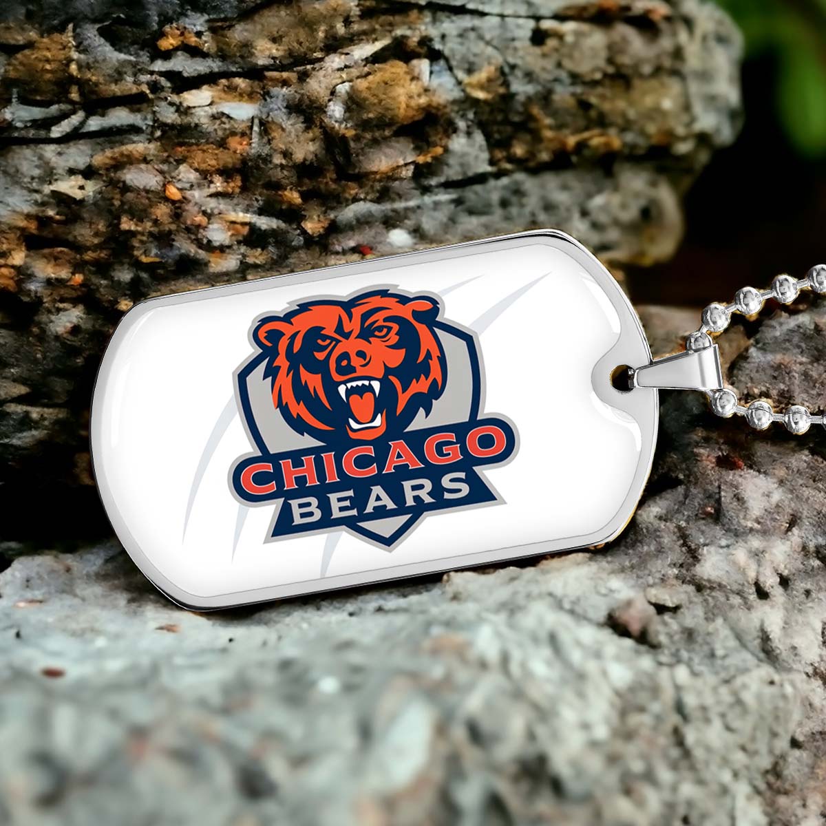 American Football - AFD005 - Chicago Bears - American Football Dog Tag - Military Ball Chain - Luxury Dog Tag