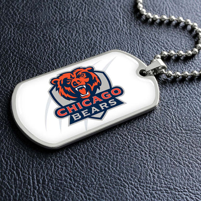 American Football - AFD005 - Chicago Bears - American Football Dog Tag - Military Ball Chain - Luxury Dog Tag