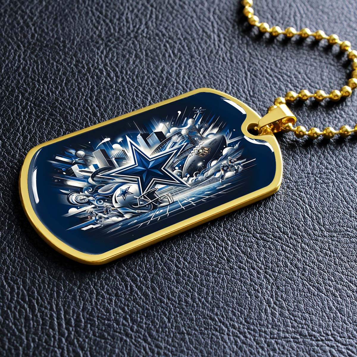American Football - AFD009 - Dallas Cowboys Super Bowl Dreams - American Football Dog Tag - Military Ball Chain - Luxury Dog Tag