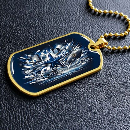 American Football - AFD009 - Dallas Cowboys Super Bowl Dreams - American Football Dog Tag - Military Ball Chain - Luxury Dog Tag