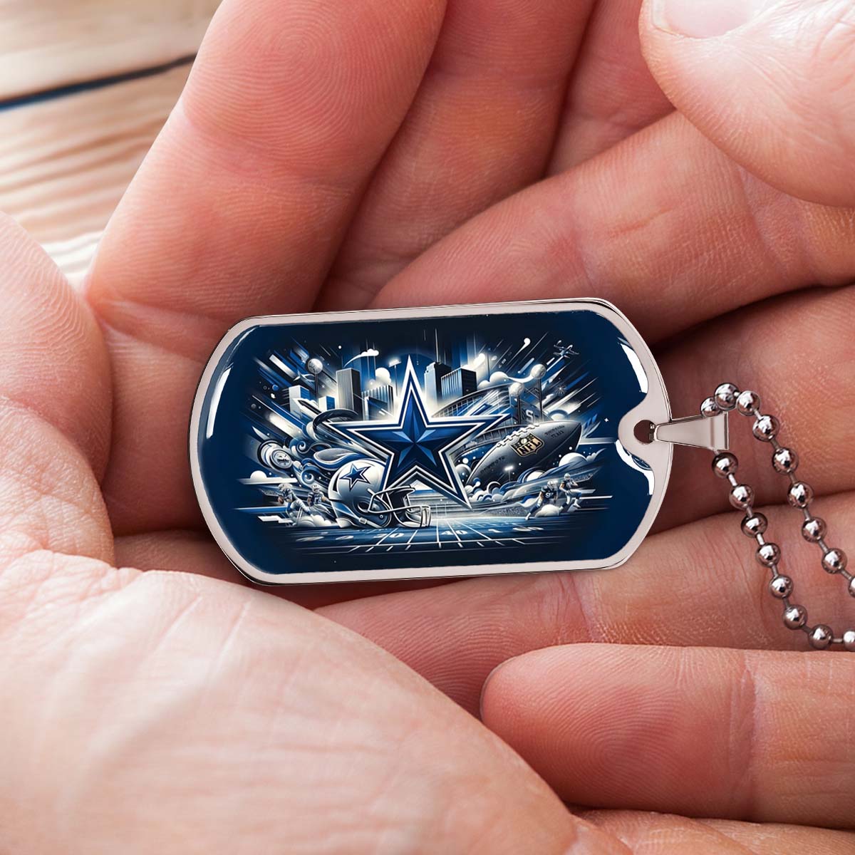 American Football - AFD009 - Dallas Cowboys Super Bowl Dreams - American Football Dog Tag - Military Ball Chain - Luxury Dog Tag