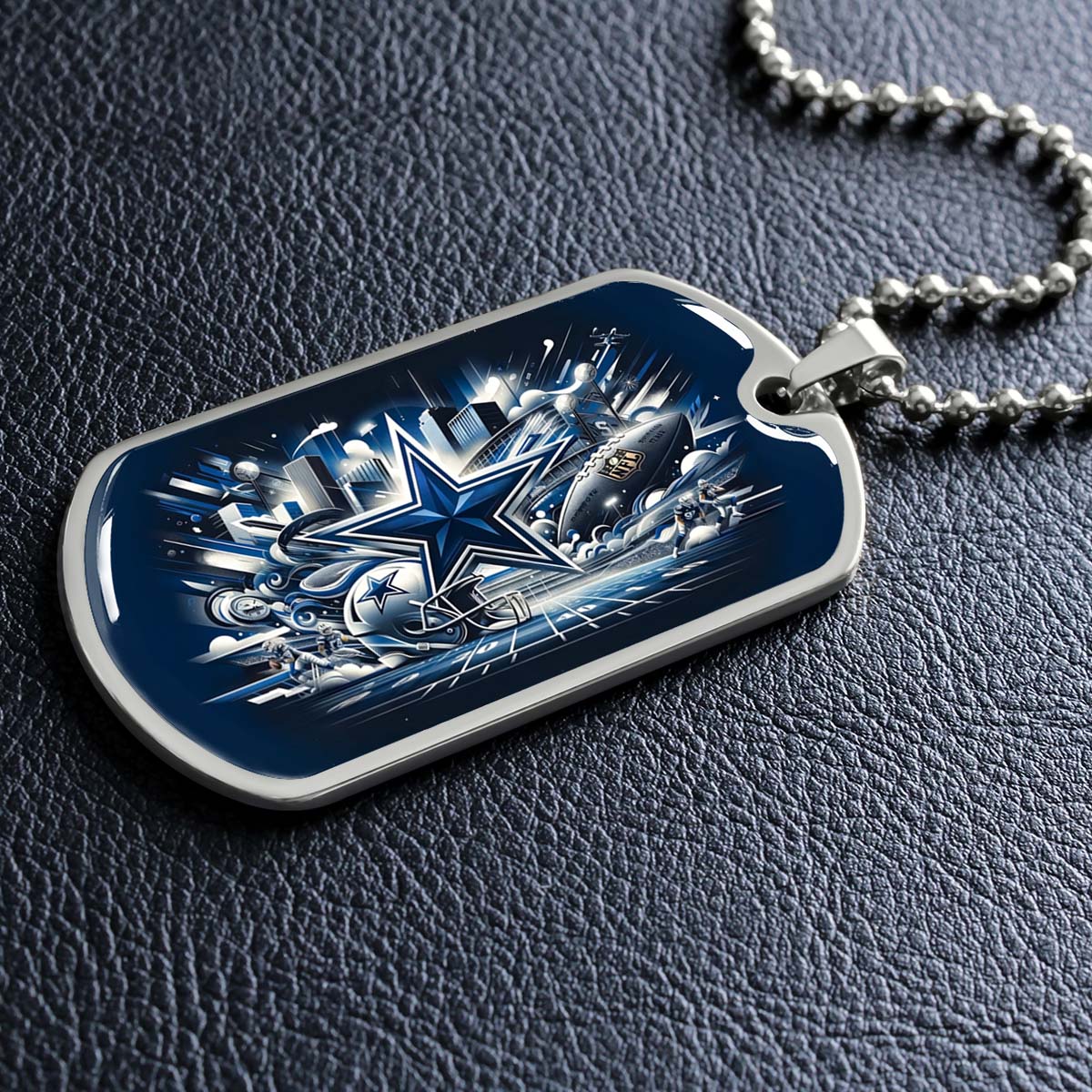 American Football - AFD009 - Dallas Cowboys Super Bowl Dreams - American Football Dog Tag - Military Ball Chain - Luxury Dog Tag