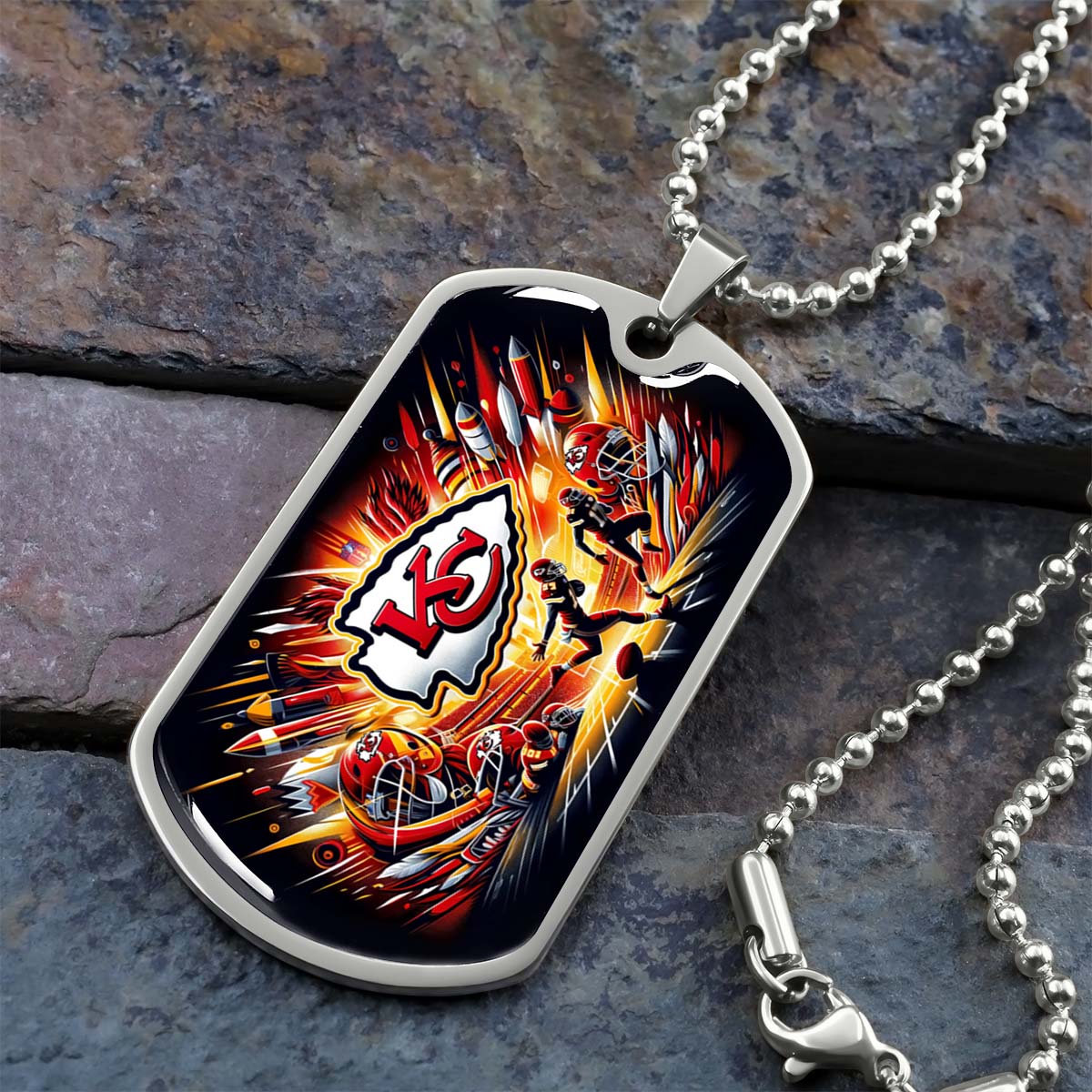 American Football - AFD016 - Detroit Lions NFL Super Bowl - American Football Dog Tag - Military Ball Chain - Luxury Dog Tag (Copy)