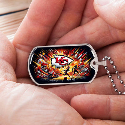 American Football - AFD016 - Detroit Lions NFL Super Bowl - American Football Dog Tag - Military Ball Chain - Luxury Dog Tag (Copy)