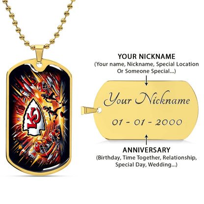 American Football - AFD016 - Detroit Lions NFL Super Bowl - American Football Dog Tag - Military Ball Chain - Luxury Dog Tag (Copy)