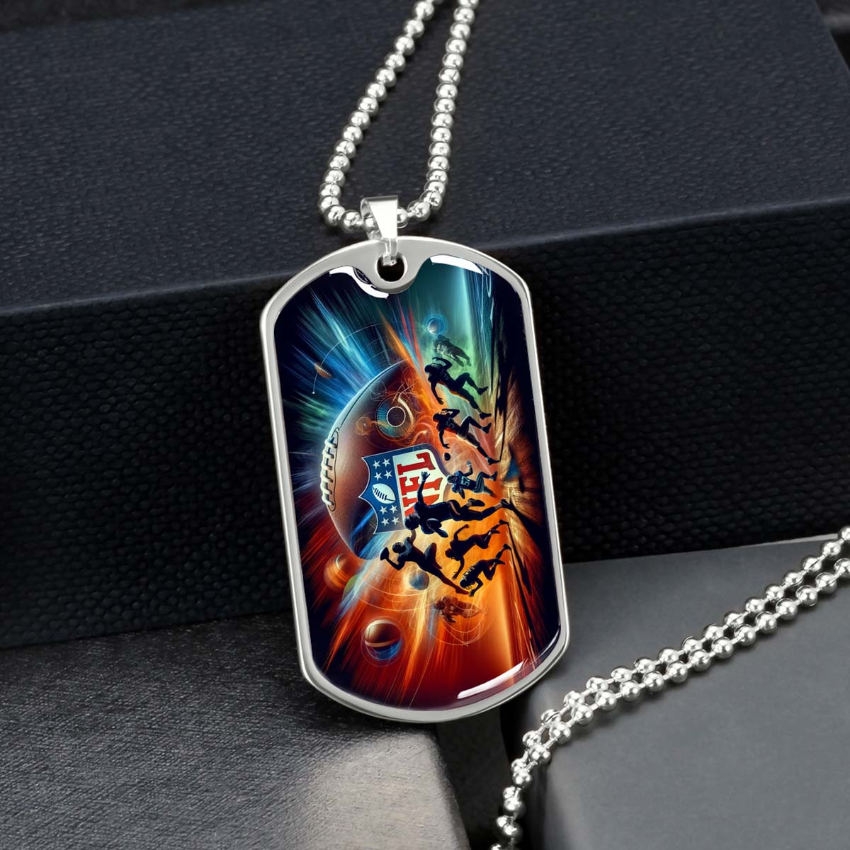 American Football - AFD018 - Dynamic NFL - American Football Dog Tag - Military Ball Chain - Luxury Dog Tag