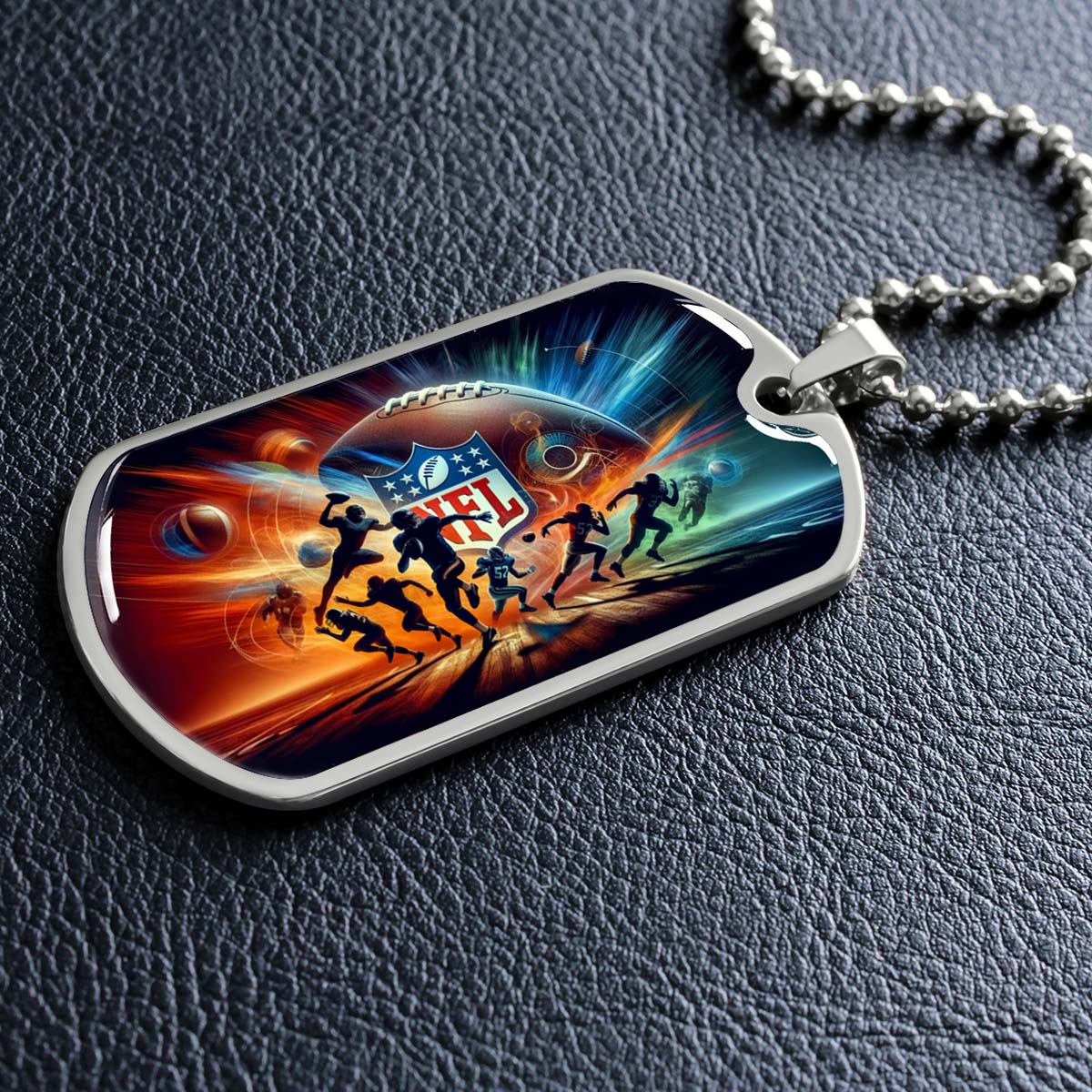 American Football - AFD018 - Dynamic NFL - American Football Dog Tag - Military Ball Chain - Luxury Dog Tag