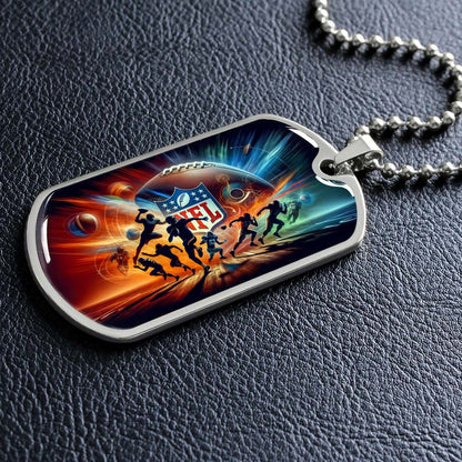 American Football - AFD018 - Dynamic NFL - American Football Dog Tag - Military Ball Chain - Luxury Dog Tag