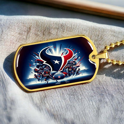 American Football - AFD024 - Houston Texans NFL Football Sports Team - American Football Dog Tag - Military Ball Chain - Luxury Dog Tag