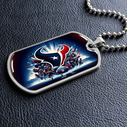 American Football - AFD024 - Houston Texans NFL Football Sports Team - American Football Dog Tag - Military Ball Chain - Luxury Dog Tag