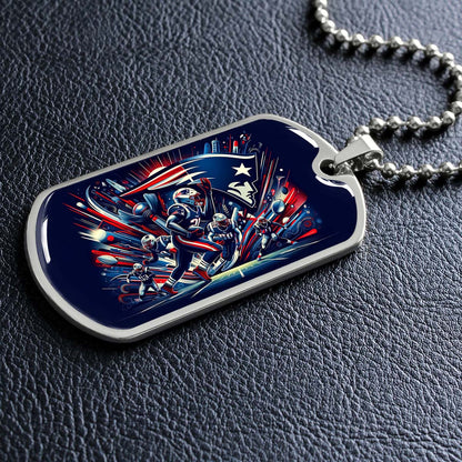 American Football - AFD028 - New England Patriots NFL Football Sports Team - American Football Dog Tag - Military Ball Chain - Luxury Dog Tag