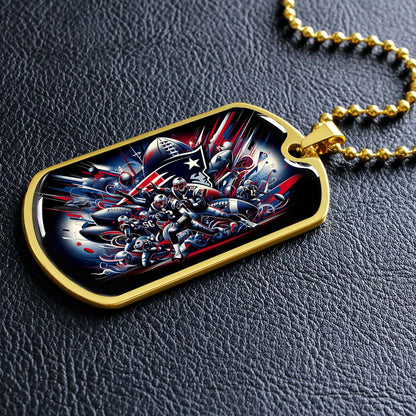 American Football - AFD029 - New England Patriots Super Bowl - American Football Dog Tag - Military Ball Chain - Luxury Dog Tag