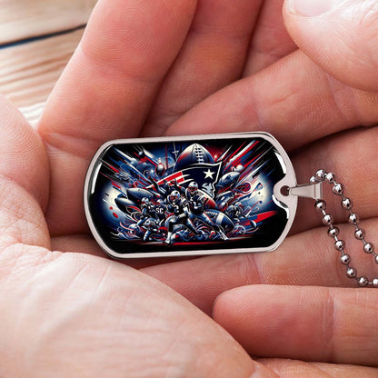 American Football - AFD029 - New England Patriots Super Bowl - American Football Dog Tag - Military Ball Chain - Luxury Dog Tag
