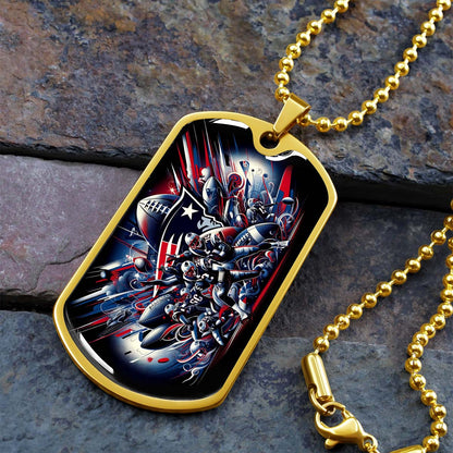 American Football - AFD029 - New England Patriots Super Bowl - American Football Dog Tag - Military Ball Chain - Luxury Dog Tag