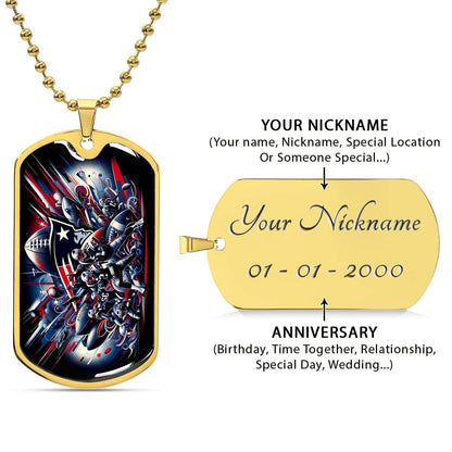 American Football - AFD029 - New England Patriots Super Bowl - American Football Dog Tag - Military Ball Chain - Luxury Dog Tag