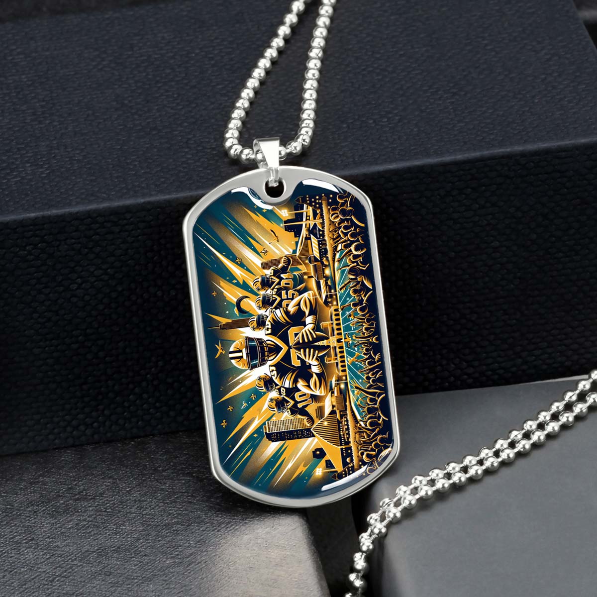 American Football - AFD031 - New Orleans Saints Dynamic - American Football Dog Tag - Military Ball Chain - Luxury Dog Tag
