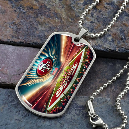 American Football - AFD039 - San Francisco 49ers Stadium - American Football Dog Tag - Military Ball Chain - Luxury Dog Tag
