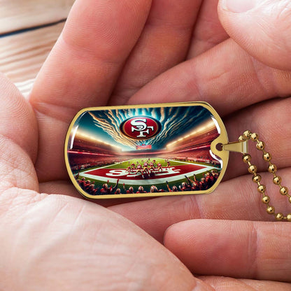 American Football - AFD039 - San Francisco 49ers Stadium - American Football Dog Tag - Military Ball Chain - Luxury Dog Tag