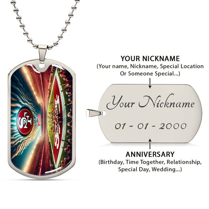 American Football - AFD039 - San Francisco 49ers Stadium - American Football Dog Tag - Military Ball Chain - Luxury Dog Tag