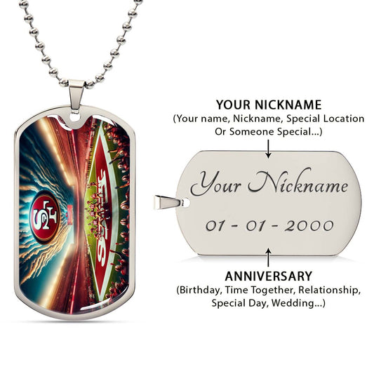 American Football - AFD039 - San Francisco 49ers Stadium - American Football Dog Tag - Military Ball Chain - Luxury Dog Tag