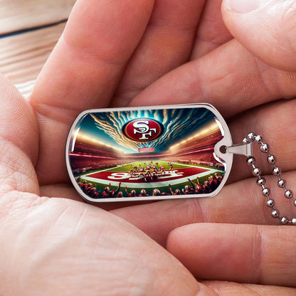 American Football - AFD039 - San Francisco 49ers Stadium - American Football Dog Tag - Military Ball Chain - Luxury Dog Tag
