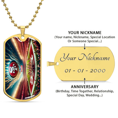 American Football - AFD039 - San Francisco 49ers Stadium - American Football Dog Tag - Military Ball Chain - Luxury Dog Tag