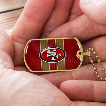 American Football - AFD041 - San Francisco 49ers - Capture The Spirit Of Football - American Football Dog Tag - Military Ball Chain - Luxury Dog Tag