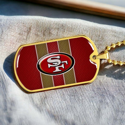American Football - AFD041 - San Francisco 49ers - Capture The Spirit Of Football - American Football Dog Tag - Military Ball Chain - Luxury Dog Tag