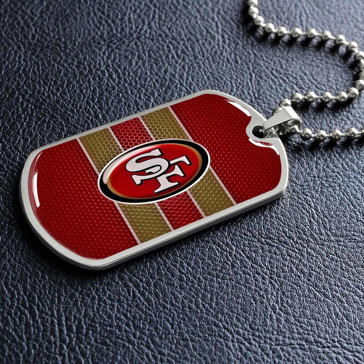 American Football - AFD041 - San Francisco 49ers - Capture The Spirit Of Football - American Football Dog Tag - Military Ball Chain - Luxury Dog Tag