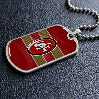 American Football - AFD041 - San Francisco 49ers - Capture The Spirit Of Football - American Football Dog Tag - Military Ball Chain - Luxury Dog Tag