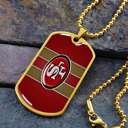 American Football - AFD041 - San Francisco 49ers - Capture The Spirit Of Football - American Football Dog Tag - Military Ball Chain - Luxury Dog Tag