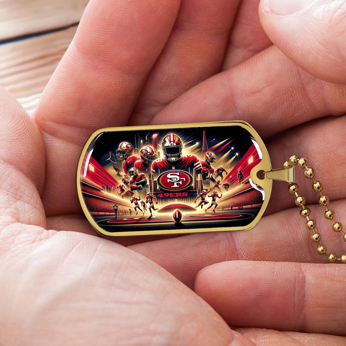 American Football - AFD042 - San Francisco 49ers NFL Super Bowl - American Football Dog Tag - Military Ball Chain - Luxury Dog Tag