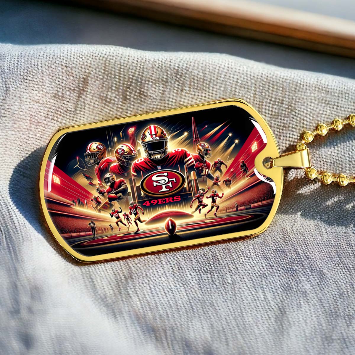 American Football - AFD042 - San Francisco 49ers NFL Super Bowl - American Football Dog Tag - Military Ball Chain - Luxury Dog Tag
